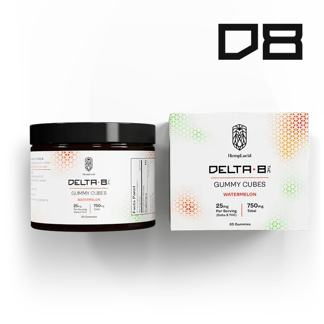 Hemplucid Delta 8 gummies THC pastèque 25 mg