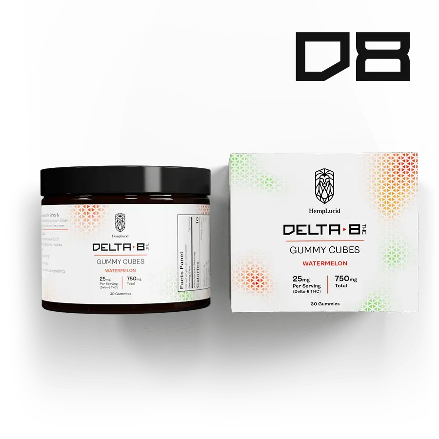Hemplucid Delta 8 gummies THC pastèque 25 mg