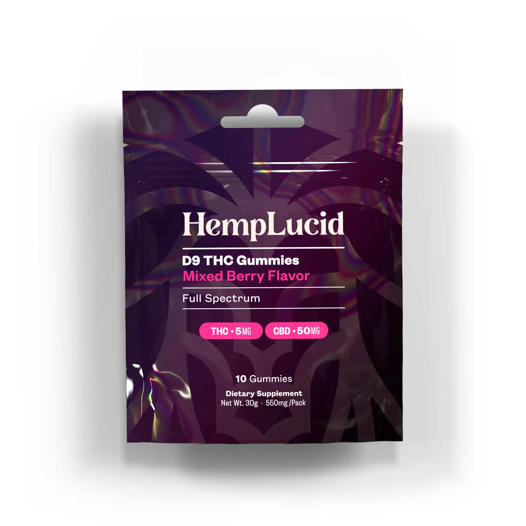 Hemplucid Delta 9 Gummies THC 5mg CBD 10x fruits