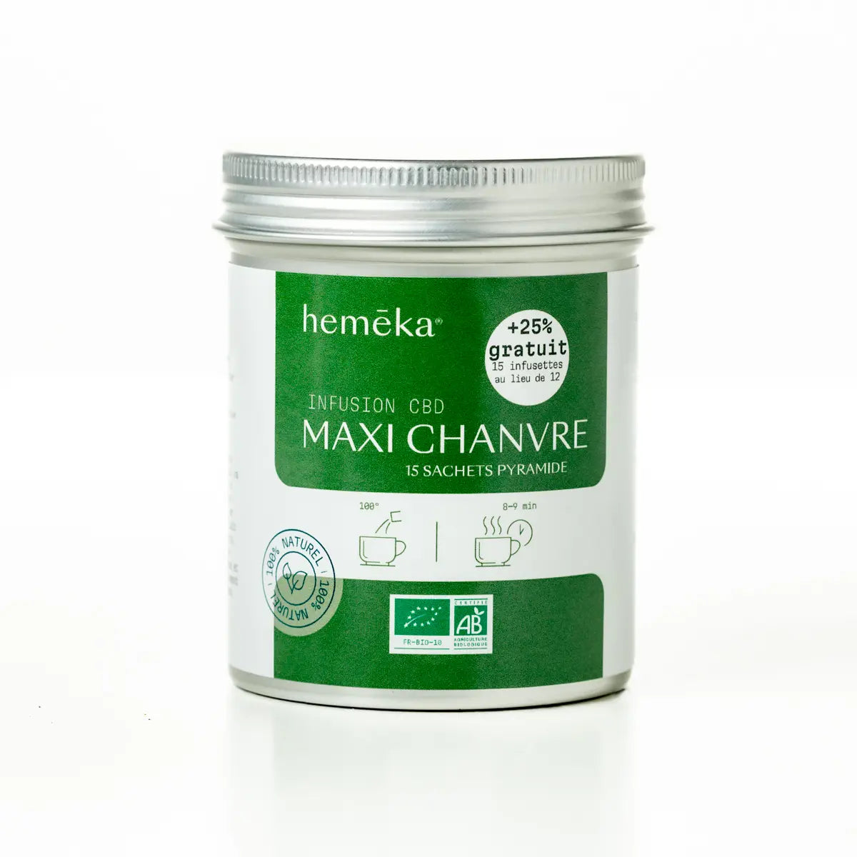 Hemēka Maxi Chanvre 70% infusion CBD menthe sachets