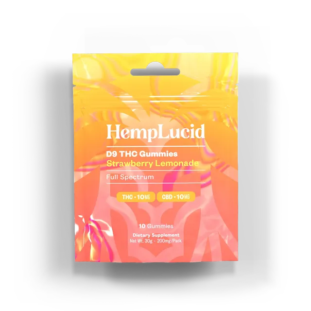 Hemplucid THC Cannabinoids Delta 9 gummies fraise citron 10 pcs