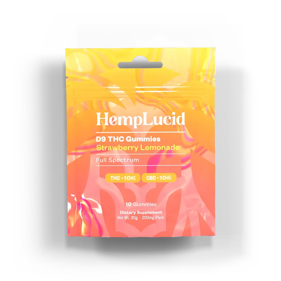 Hemplucid THC Cannabinoids Delta 9 gummies fraise citron 10 pcs