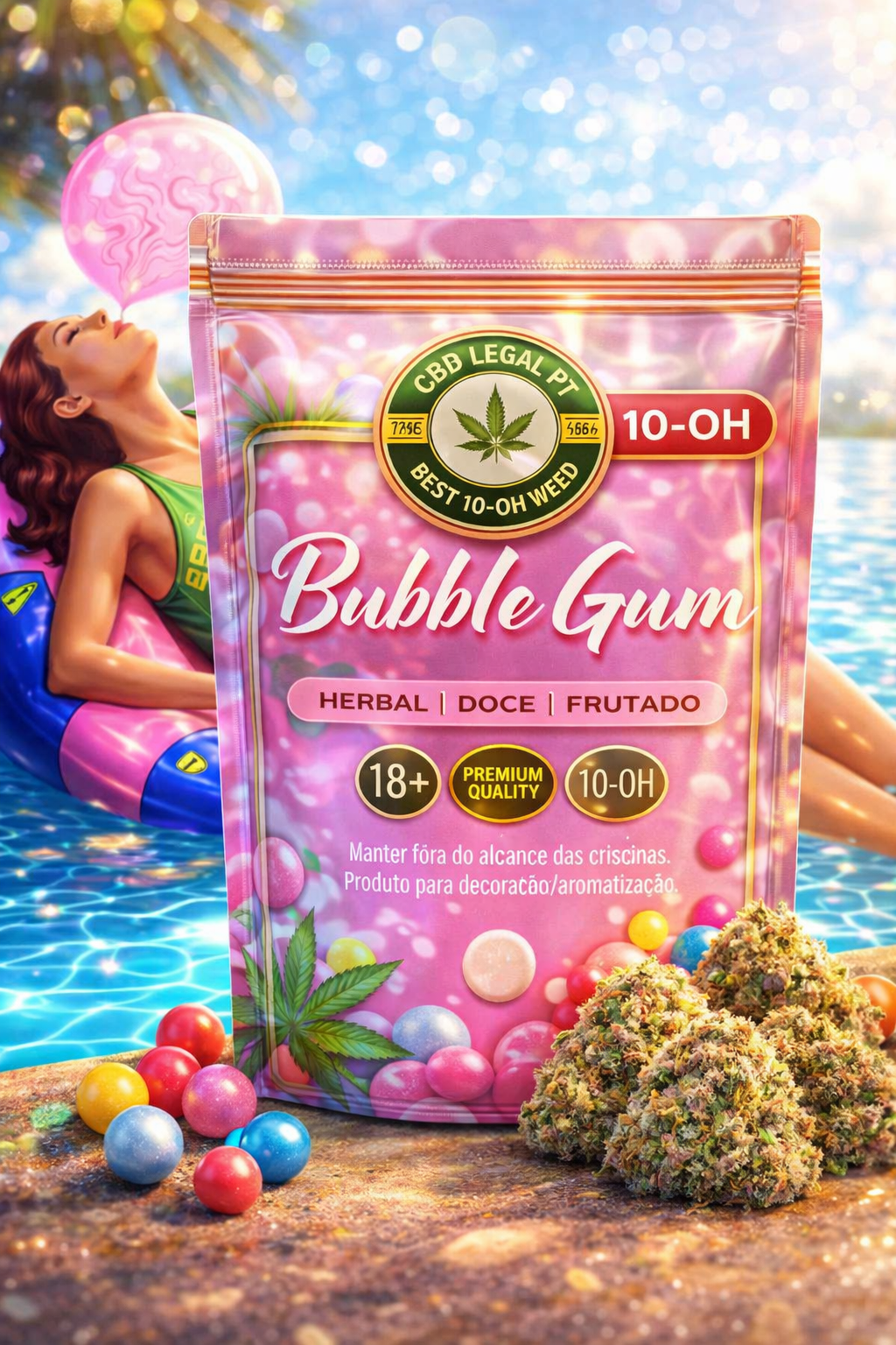 CBDLegalPT Coleção 10-OH BubbleGum fleur 3,5 g + 2 g