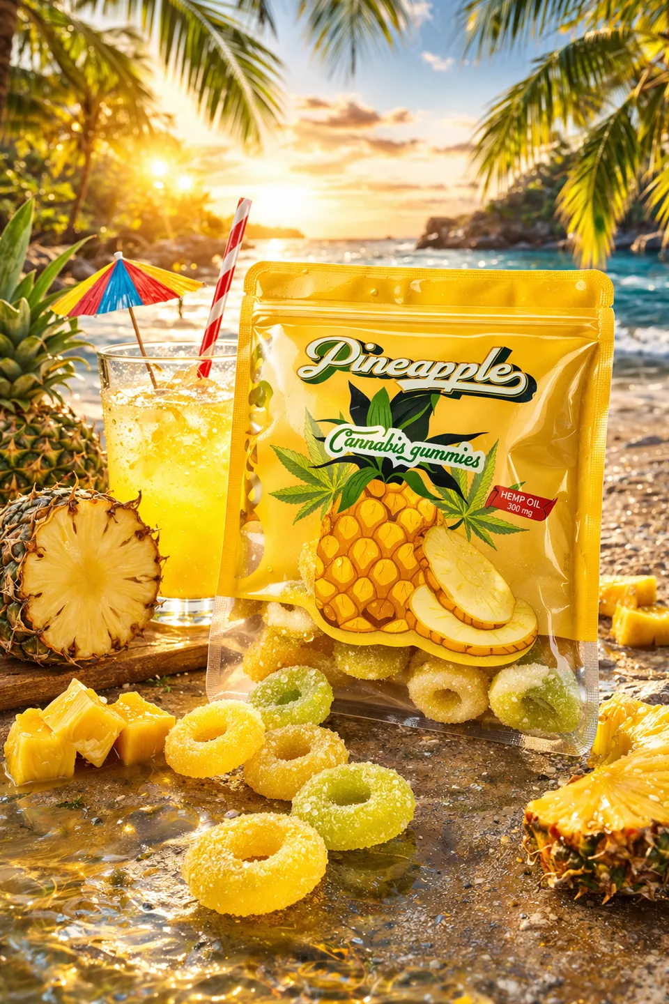 CBDLegalPT Bem-Estar Gummies CBD Ananas 1 paquet