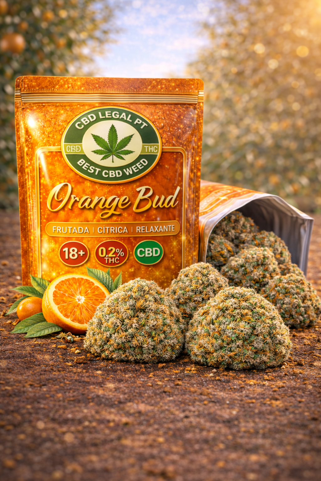 CBDLegalPT Orange Bud fleur CBD 1 g arôme orange