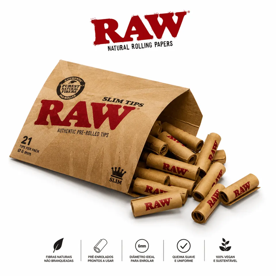 CBDLegalPT RAW Filtres Pré-Roulés Slim Naturels