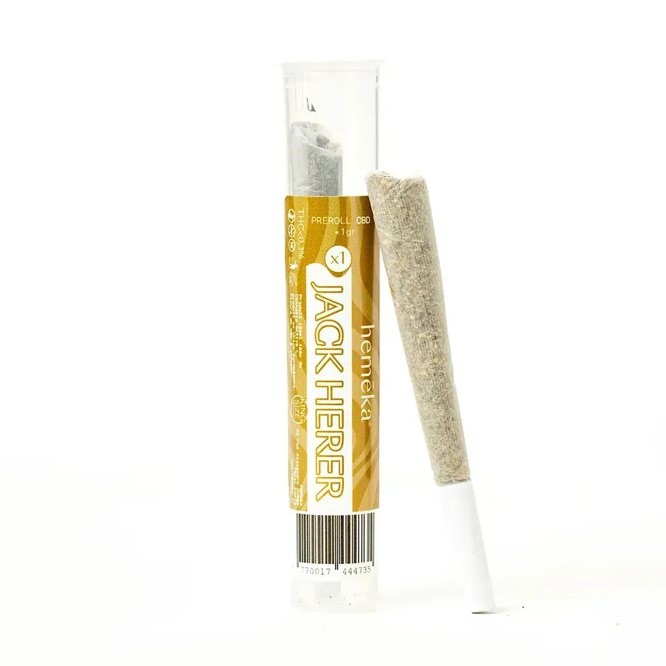 Hemēka Fleurs CBD Pré-roll Jack Herer à l'unité sans tabac