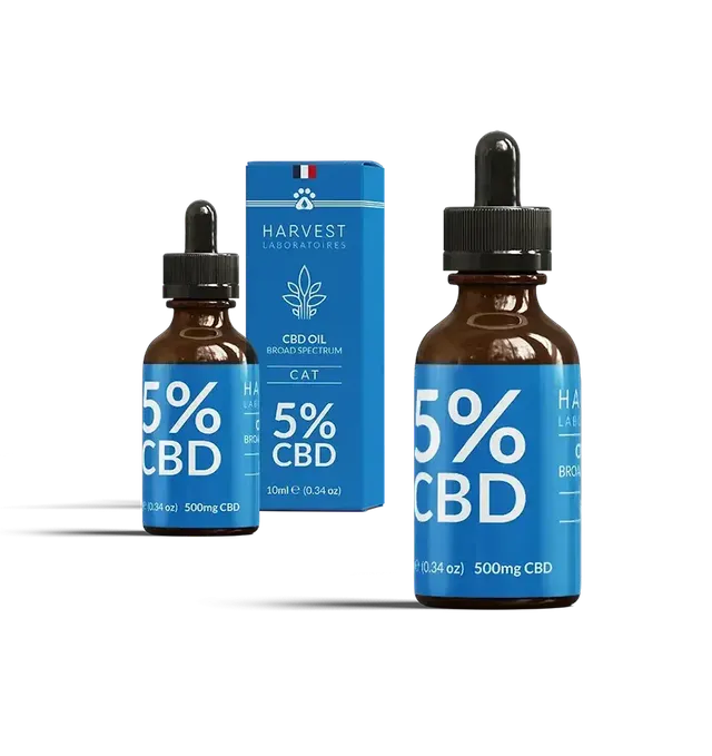 Harvest Laboratories Pack CBD Bien-Être Chat 2x huile 5% thon