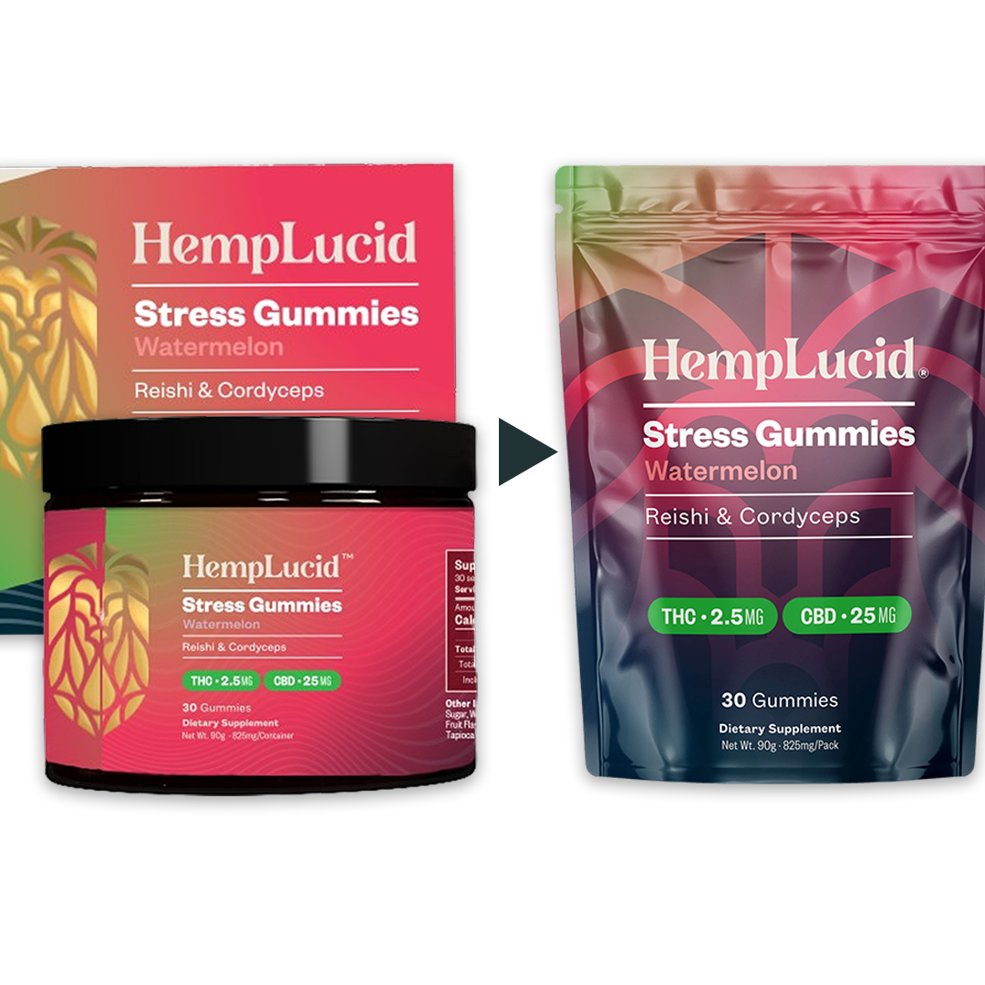 Hemplucid Mushrooms Focus Sleep Stress Gummies 90 cubes