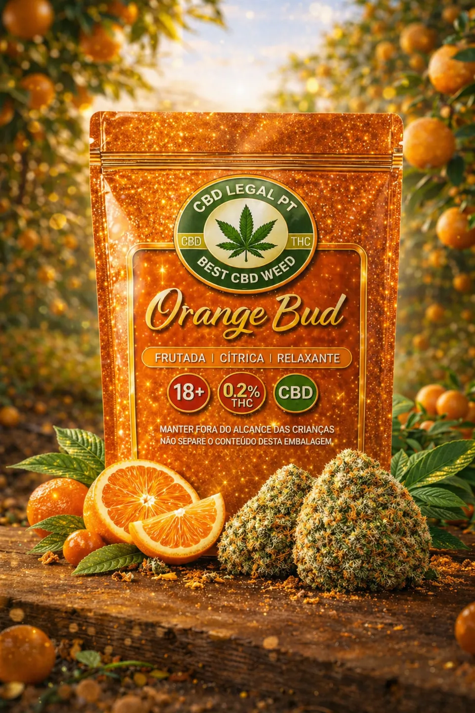 CBDLegalPT Orange Bud fleur CBD 1 g arôme orange