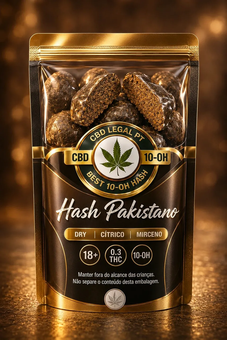 CBDLegalPT Coleção 10-0H Hash Pakistano résine 3,5 g