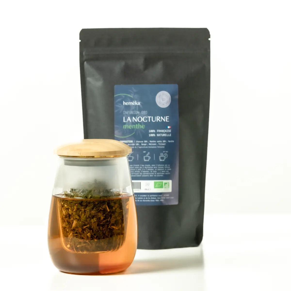 Hemēka La Nocturne menthe tisane CBD 60g sommeil