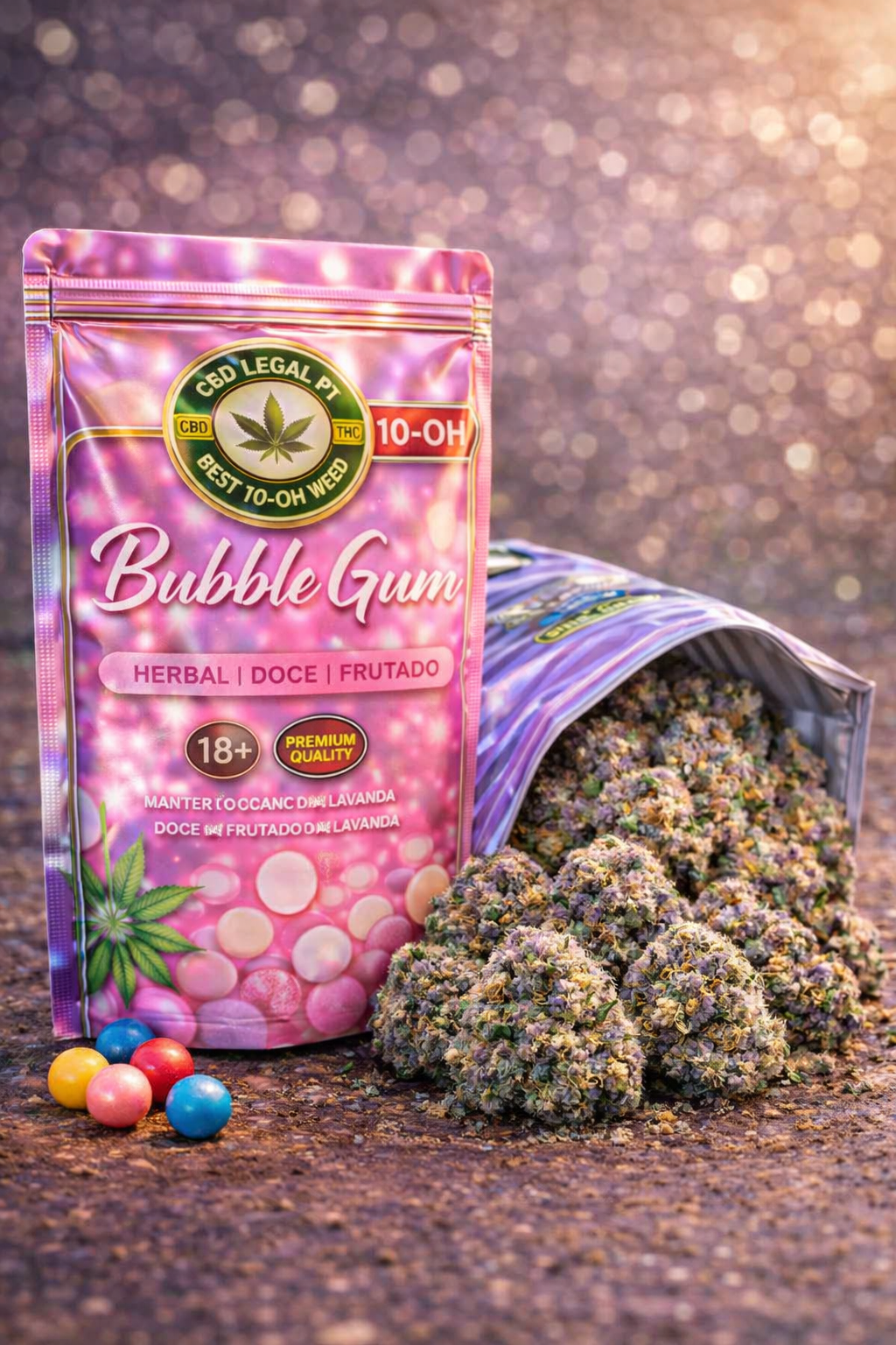 CBDLegalPT Coleção 10-OH BubbleGum fleur 3,5 g + 2 g