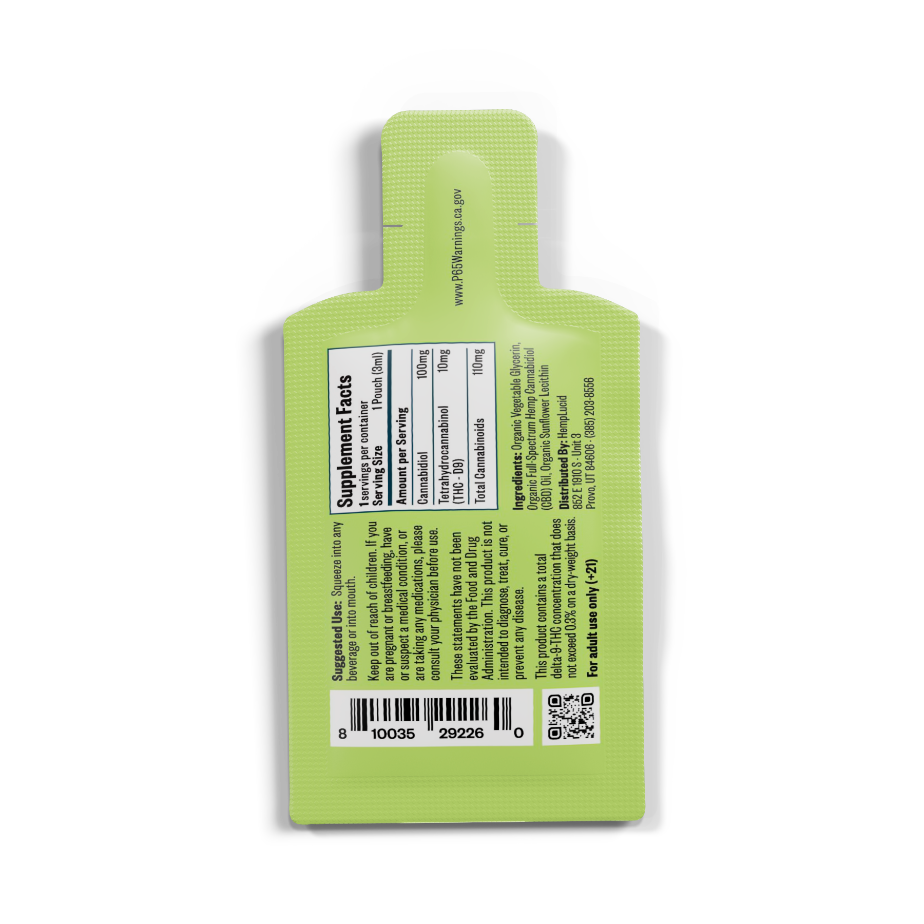 Hemplucid THC Cannabinoids Delta 9 infuseur boisson naturel sachet 10 mg