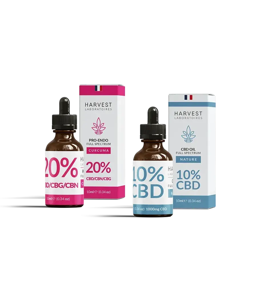 Harvest Laboratories Pack CBD Endométriose coffret 2 huiles 10 ml