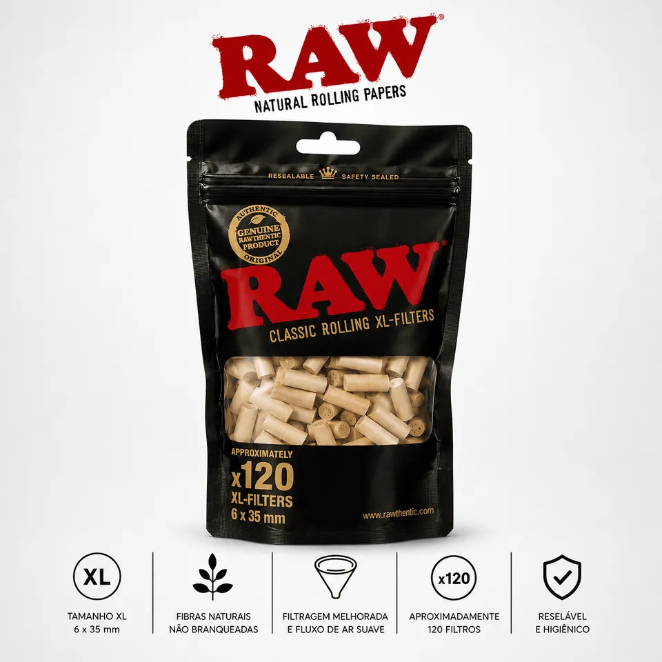 CBDLegalPT Parafernalia Filtres RAW Slim 6 mm Longs
