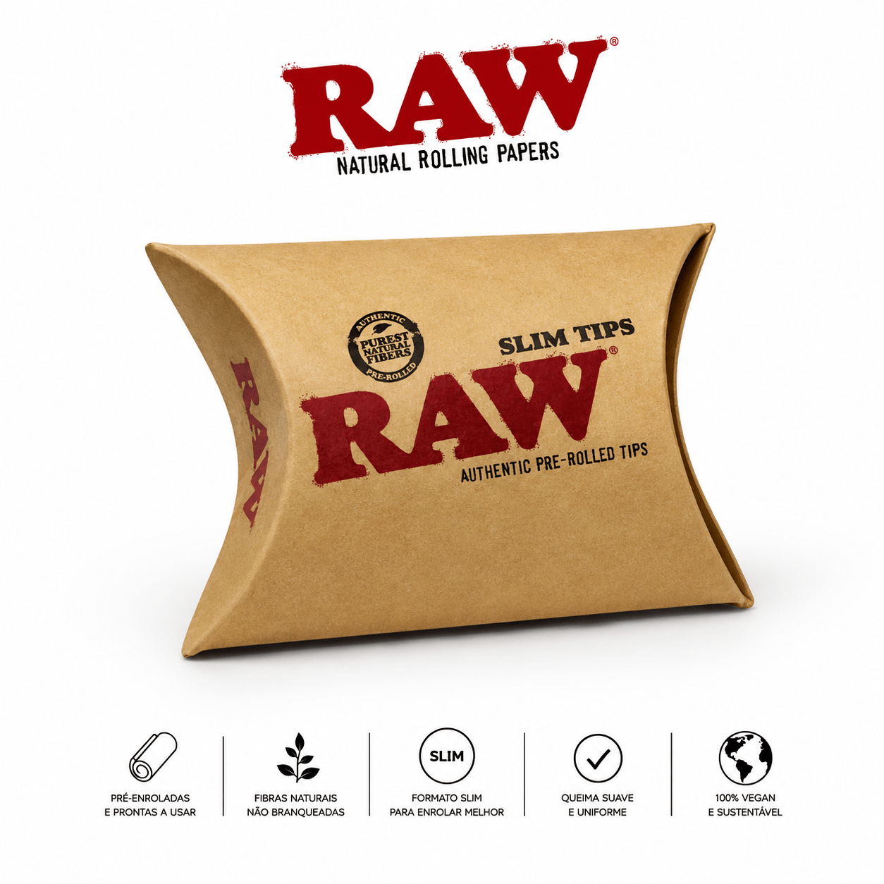 CBDLegalPT RAW Filtres Pré-Roulés Slim Naturels