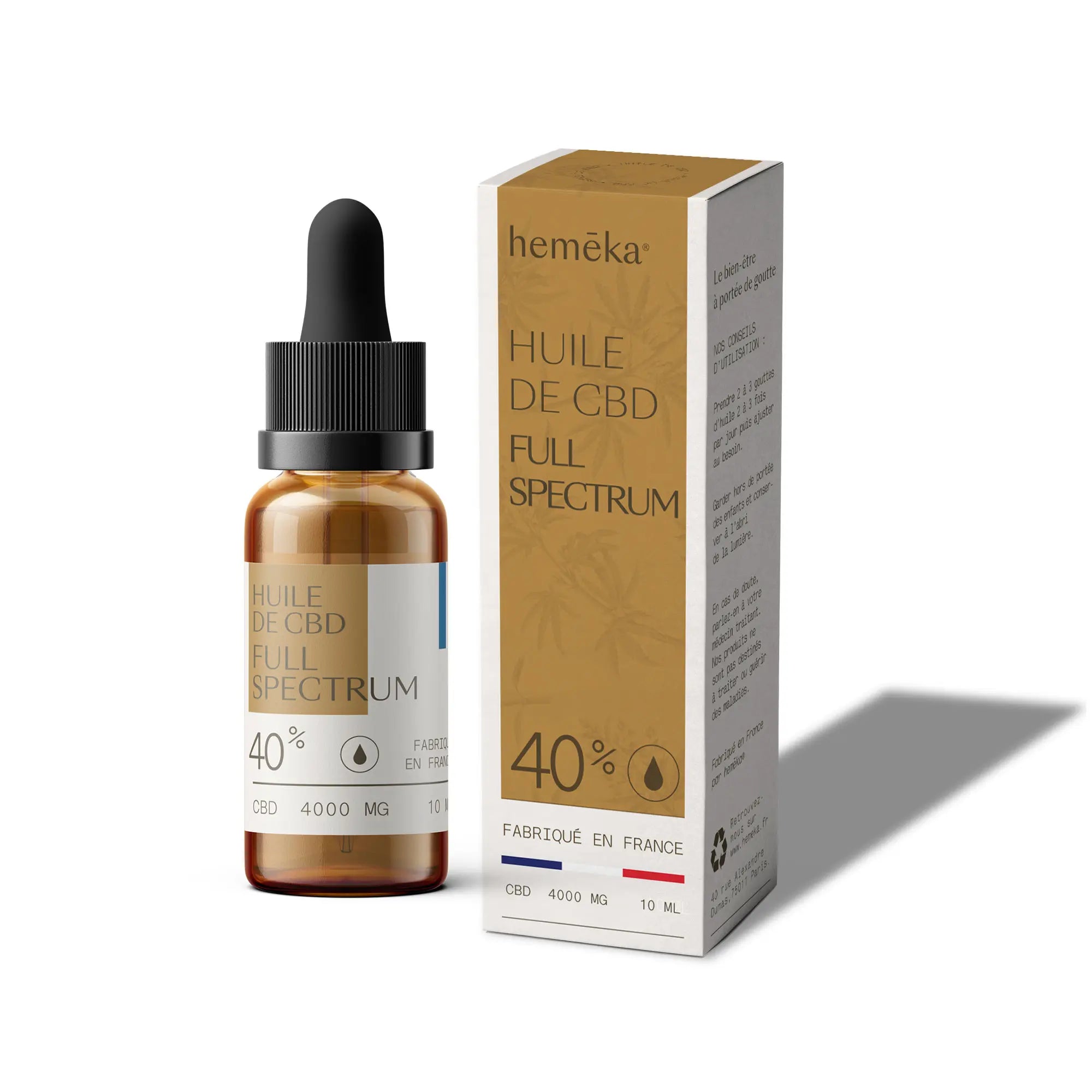 Hemēka Huile CBD Full Spectrum 40% 4000 mg forte