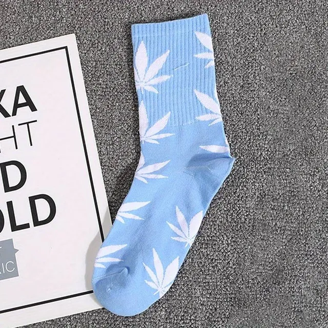 CBDLegalPT chaussettes feuille bleu blanc paire