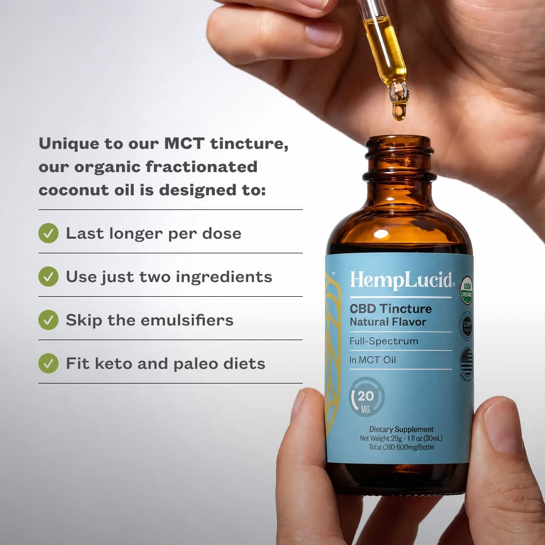 Hemplucid CBD Huile MCT Naturel 600mg spectre complet bio