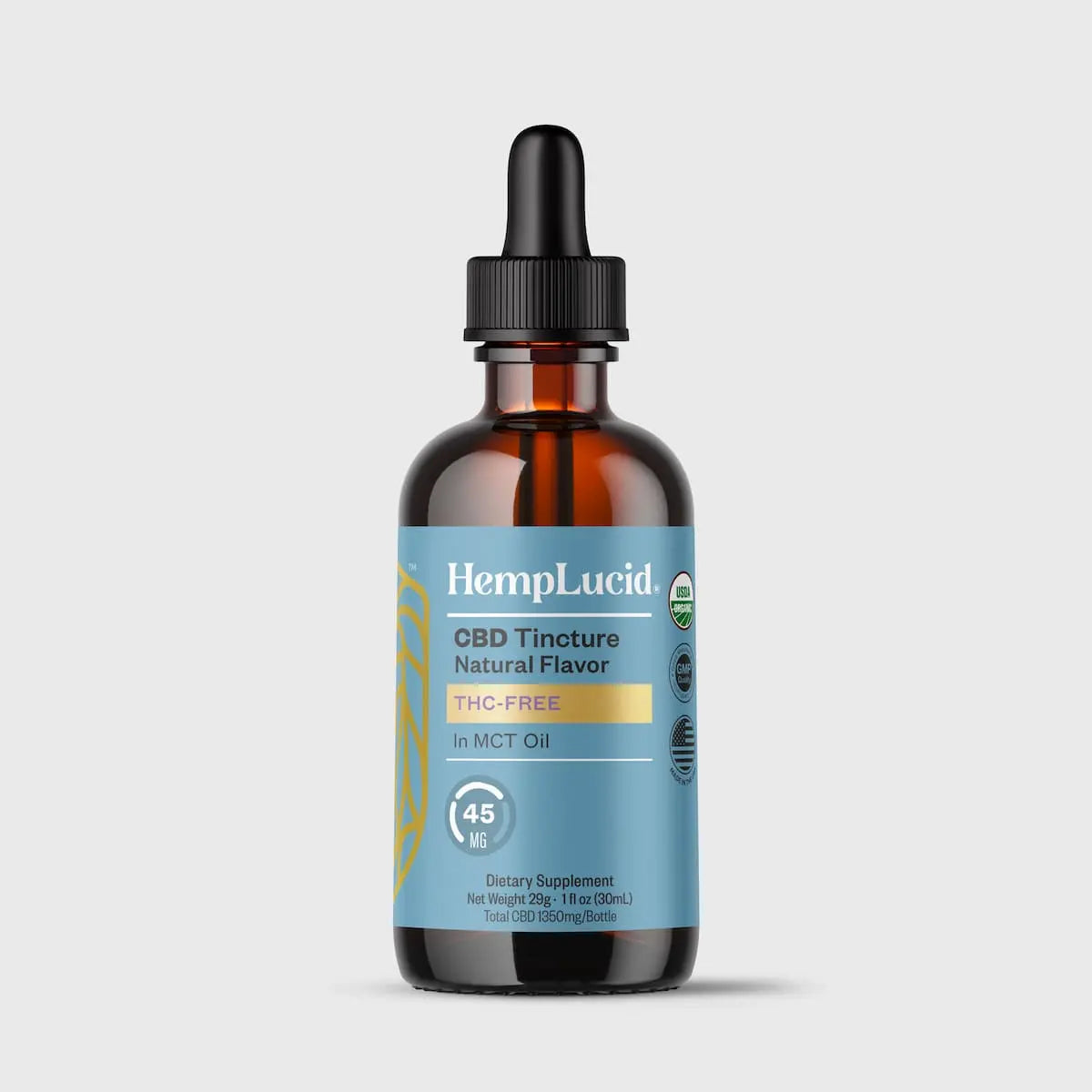 Hemplucid CBD MCT Sans THC 1350mg broad spectrum bio