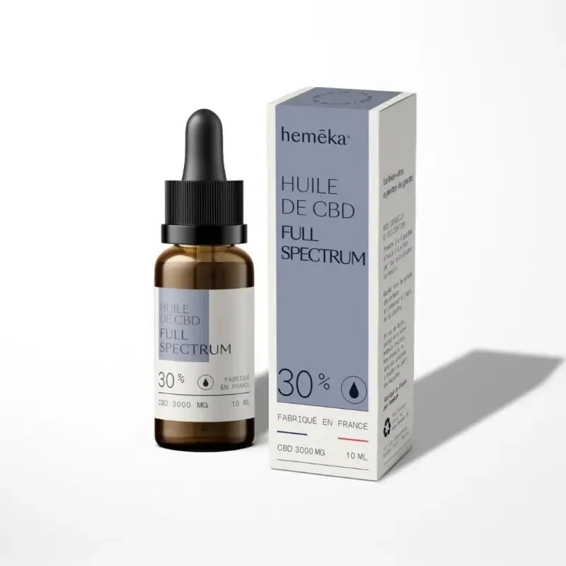 Hemēka Huile CBD Full Spectrum 30% flacon 3000 mg complète