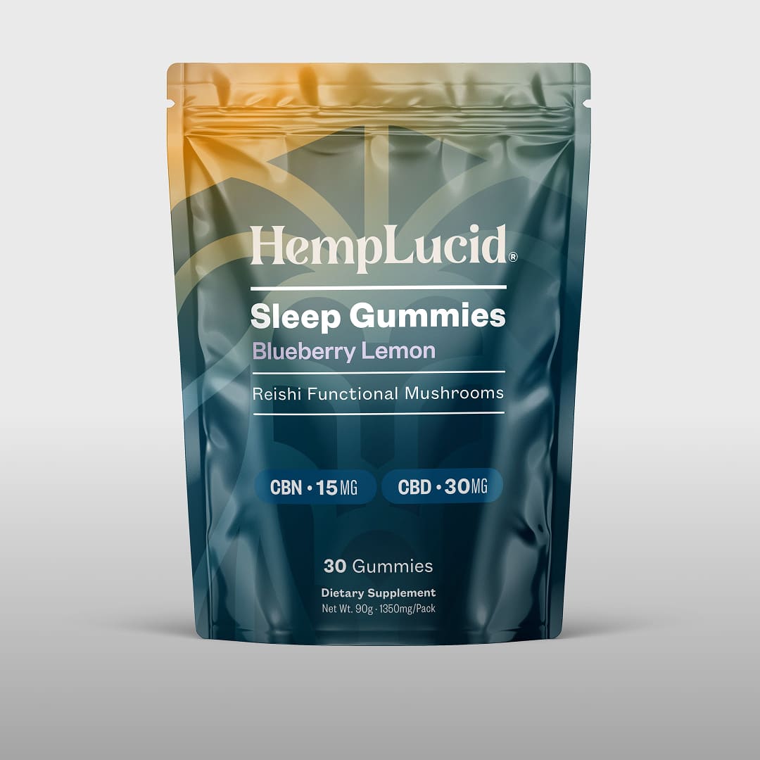Hemplucid Mushrooms Sleep CBN Gummies myrtille citron 30 cubes