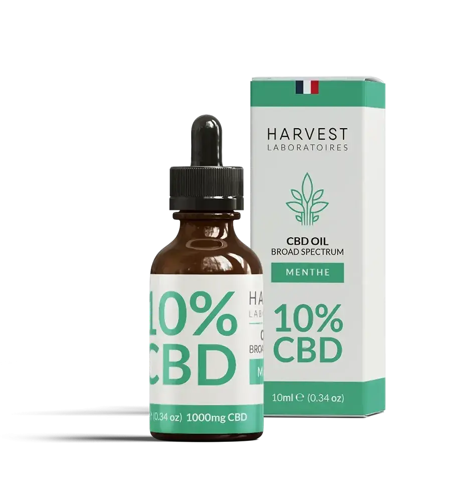 Harvest Laboratories Huile CBD 10% Menthe 10 ml fraîche