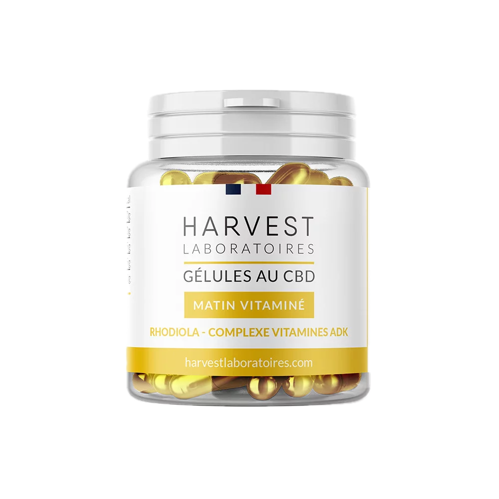 Harvest Laboratories Gélules CBD Matin Vitaminé 30 gélules ADK