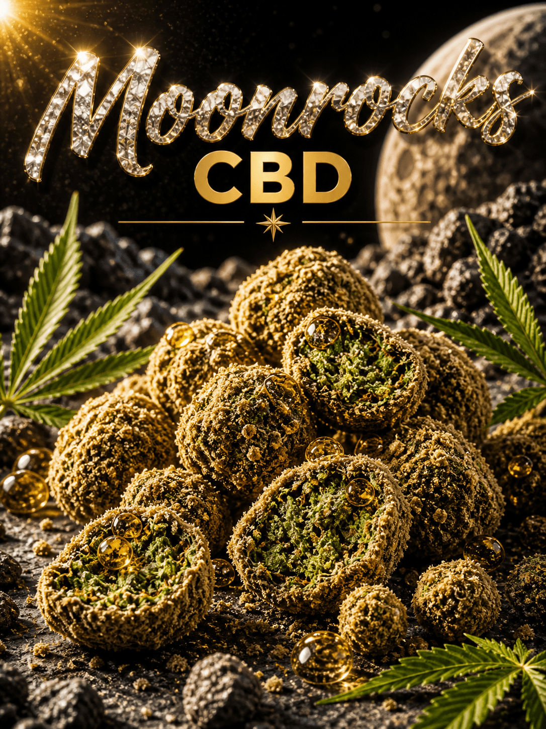 CBDLegalPT Flores CBD Moonrocks CBD 1 g + 1 g Offert