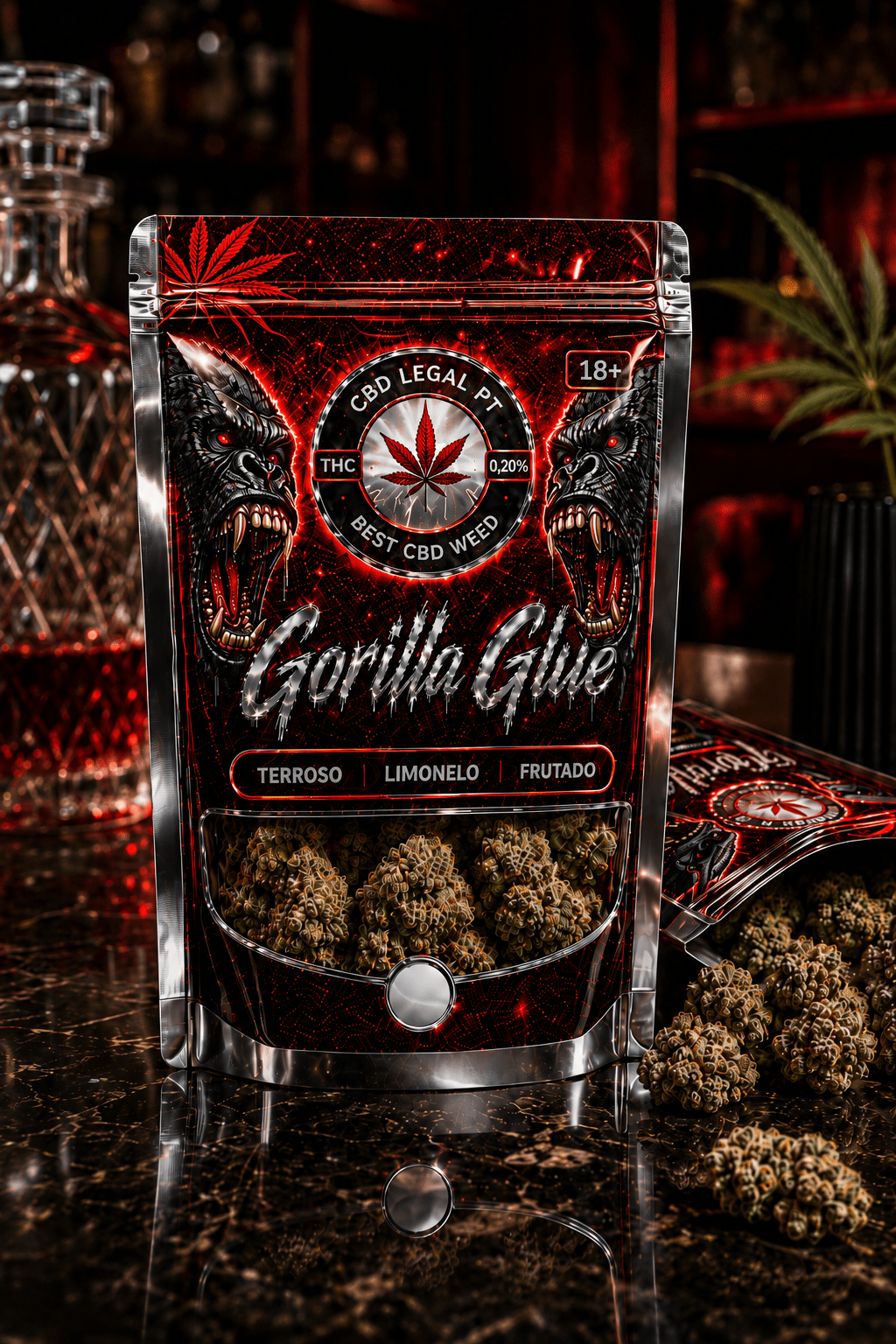 CBDLegalPT Flores CBD Gorilla Glue fleur 1 gramme premium