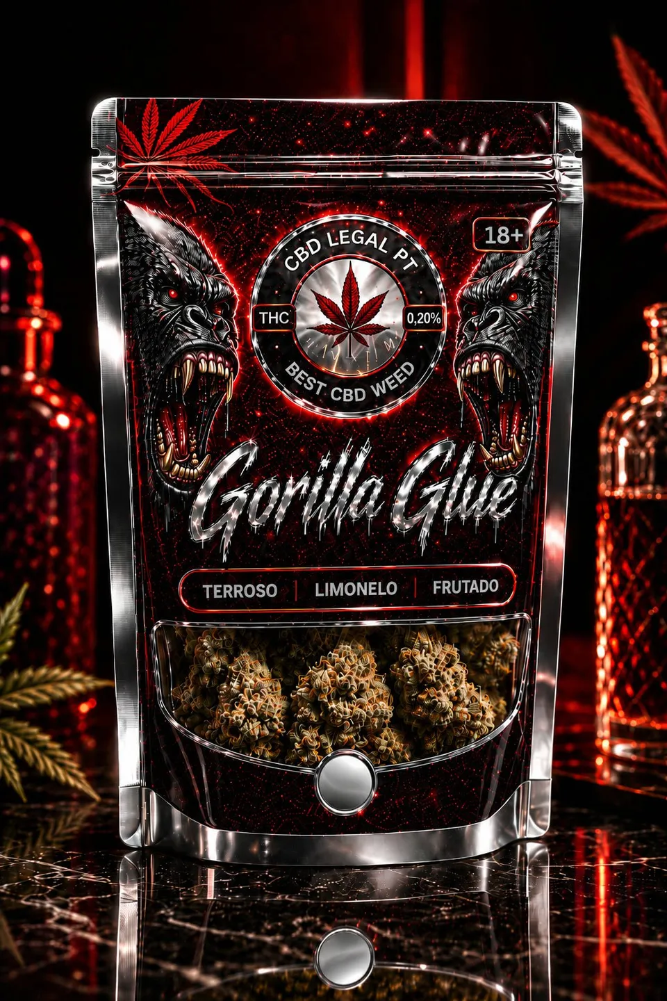 CBDLegalPT Flores CBD Gorilla Glue fleur 1 gramme premium