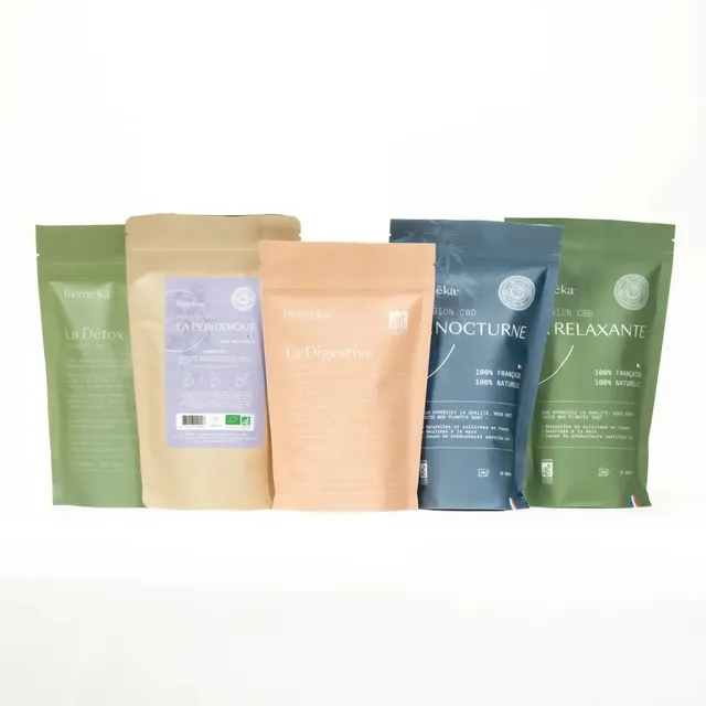 Hemēka Lot 5 infusions chanvre CBD tisane 5x35g