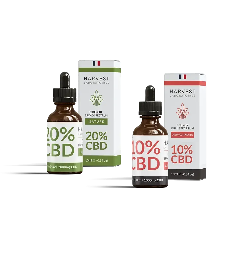 Harvest Laboratories Pack CBD Sportif 2 huiles energy 10% + 20%