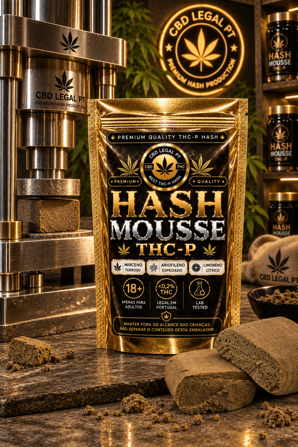 CBDLegalPT Premium hash Mousse THC-P 3,5 g notes douces