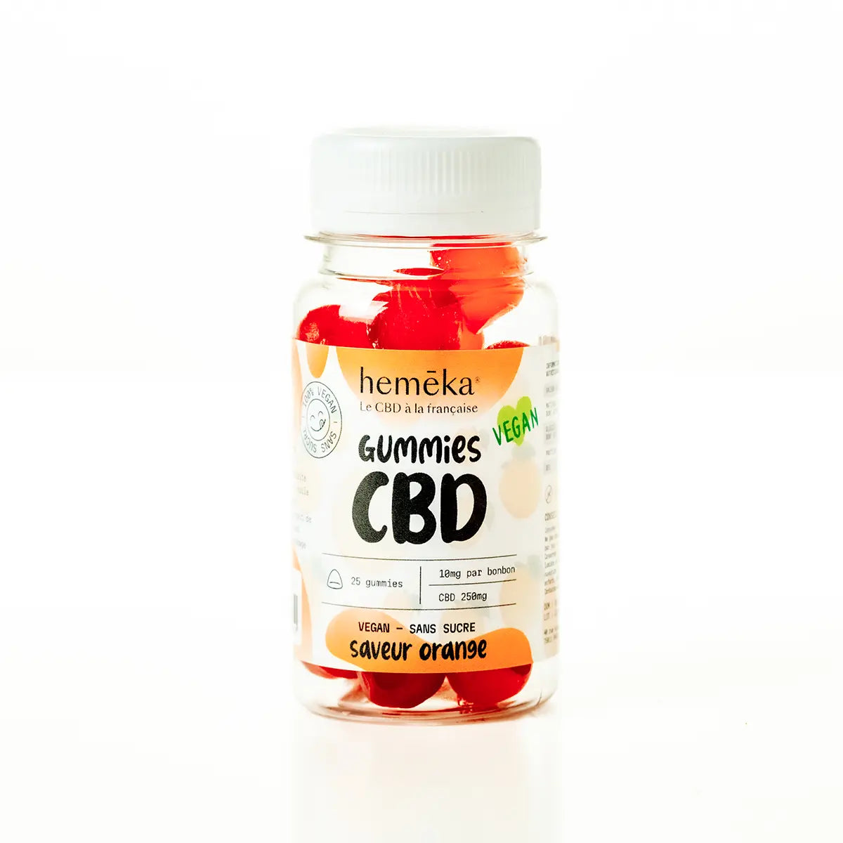 Hemēka Gummies CBD orange 10mg 25 gummies 250mg