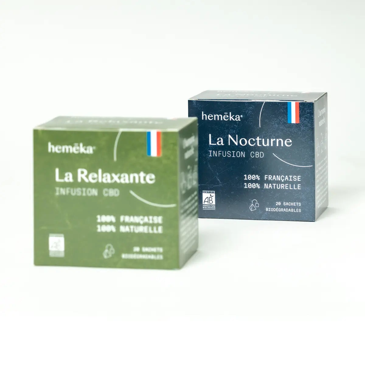 Hemēka Duo Nocturne Relaxante infusion CBD 2x20 sachets