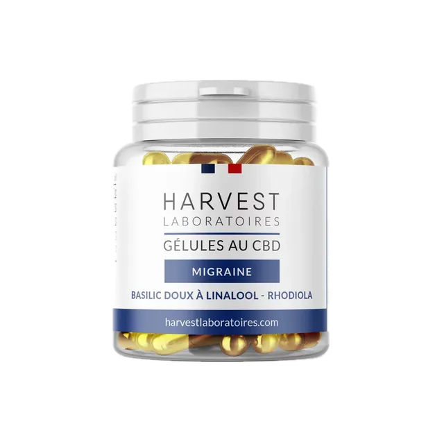 Harvest Laboratories Gélules CBD Migraine capsules full spectrum