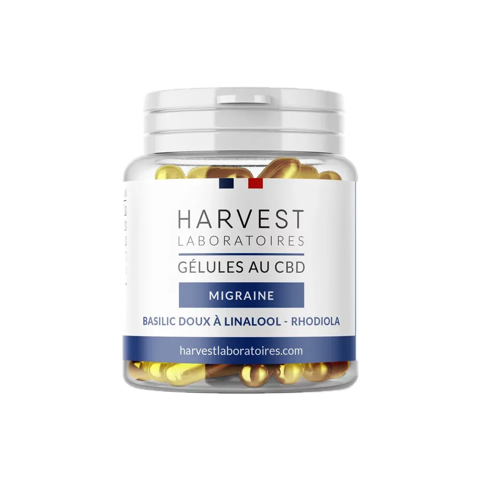 Harvest Laboratories Gélules CBD Migraine capsules full spectrum