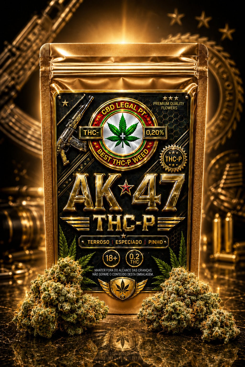 CBDLegalPT Coleção Premium AK-47 fleur THC-P 3,5 g + 2 g