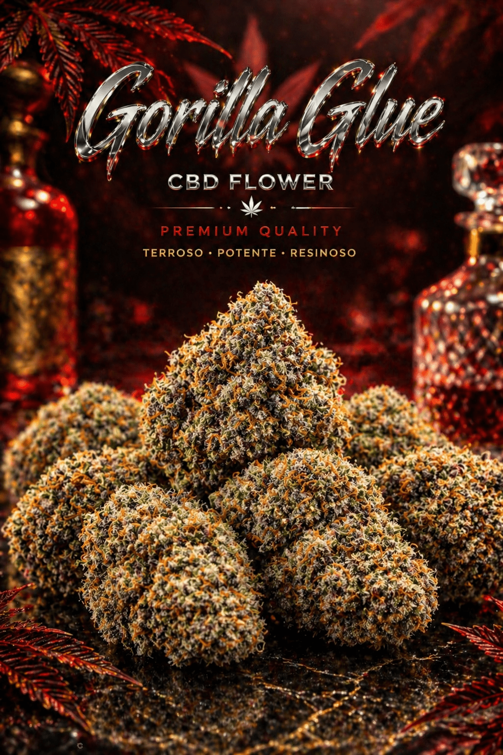 CBDLegalPT Flores CBD Gorilla Glue fleur 1 gramme premium