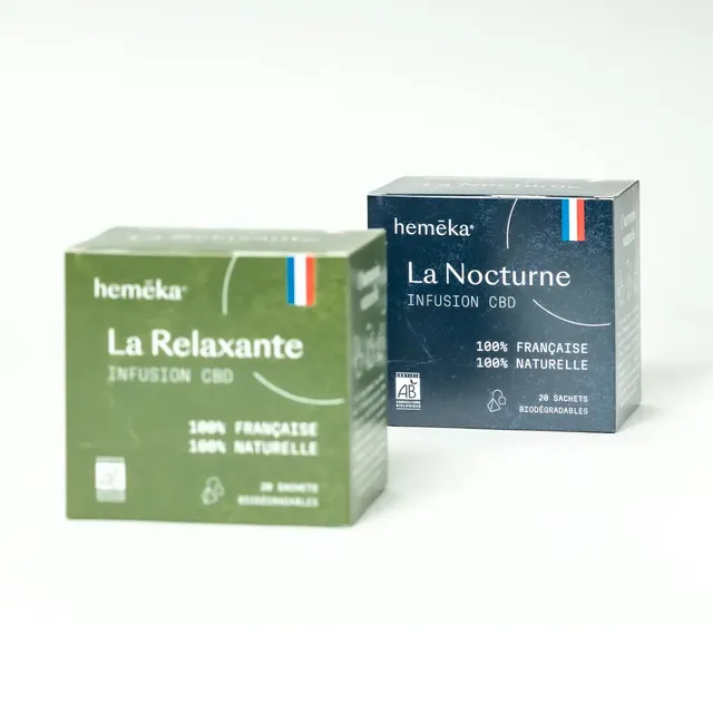 Hemēka Duo Nocturne Relaxante infusion CBD 2x20 sachets
