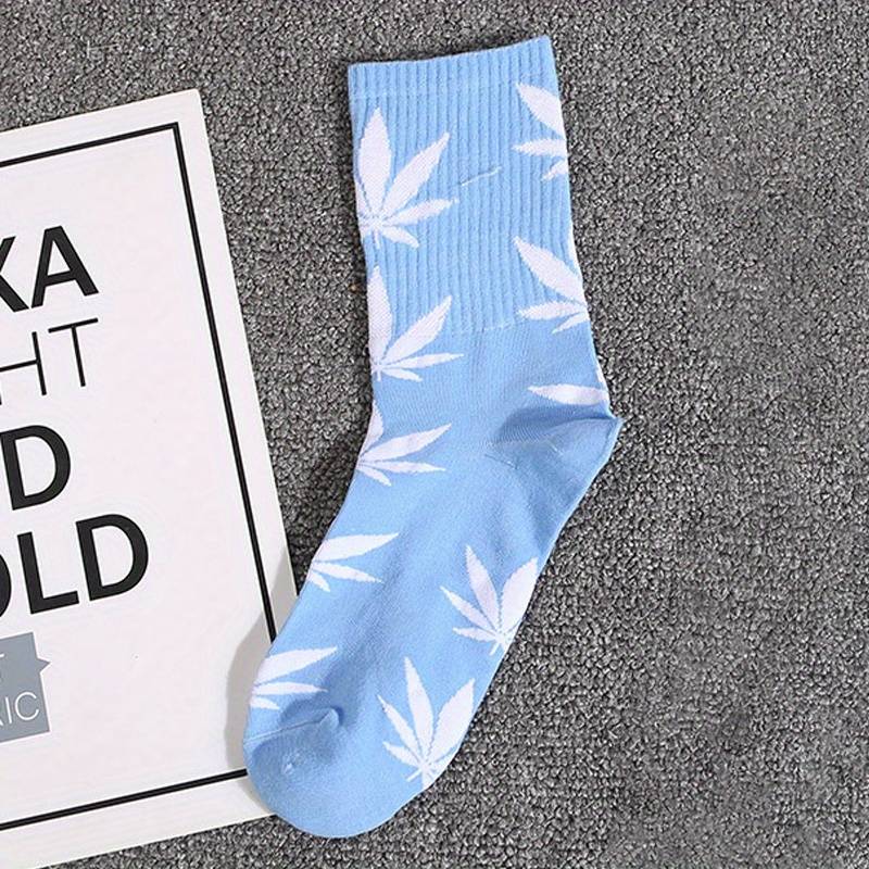 CBDLegalPT chaussettes feuille bleu blanc paire