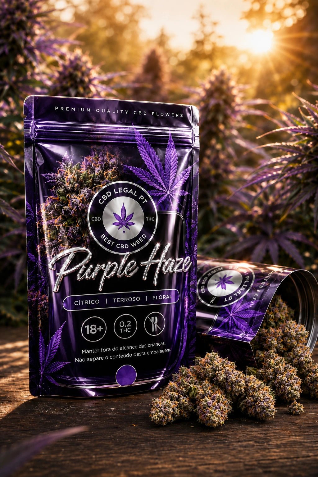 CBDLegalPT Flores CBD Purple Haze fleur CBD 1 g violette