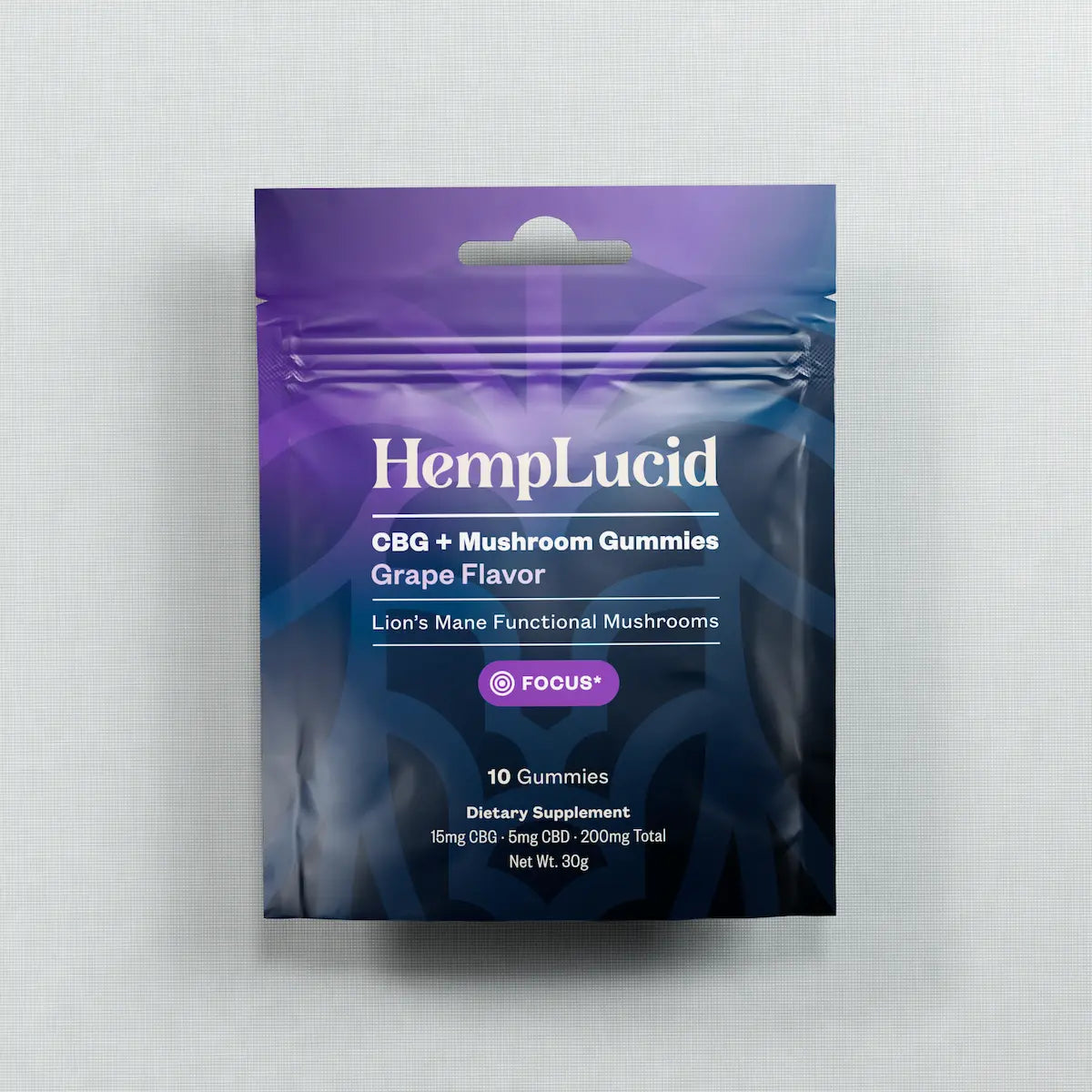 Hemplucid Mushrooms Focus gummies CBG raisin 30