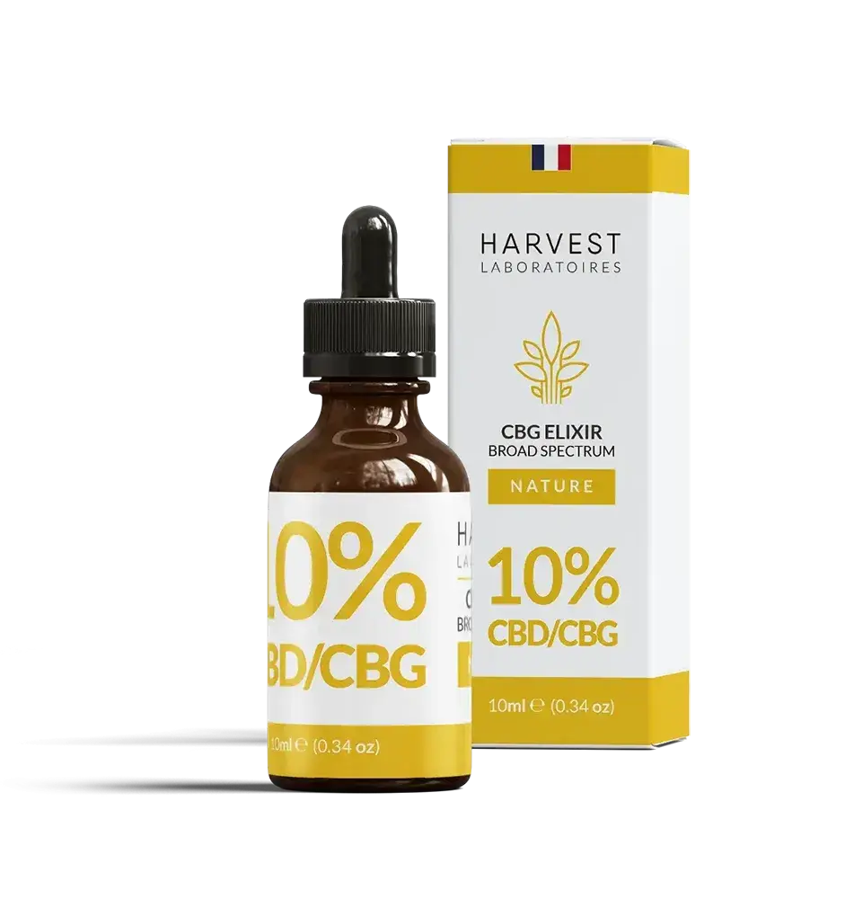 Harvest Laboratories Huile CBD CBG 10% 10 ml naturel