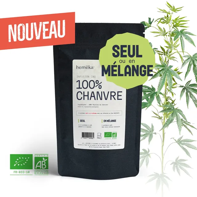 Hemēka Tisane 100% Chanvre Classique infusion CBD feuilles