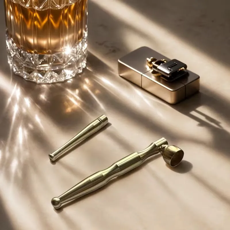CBDLegalPT Parafernalia Pipe Gold Compacte Herbes