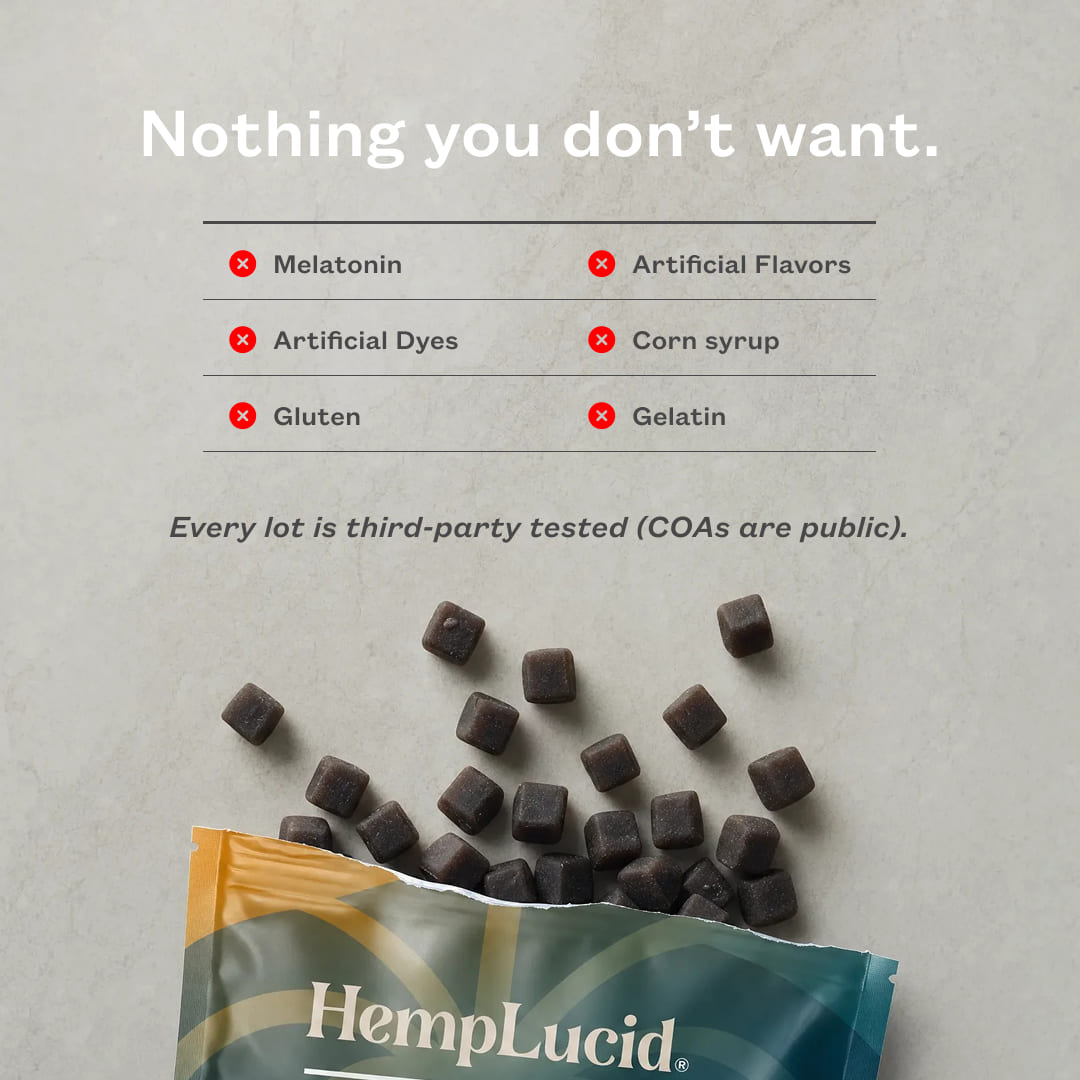 Hemplucid Mushrooms Sleep CBN Gummies myrtille citron 30 cubes