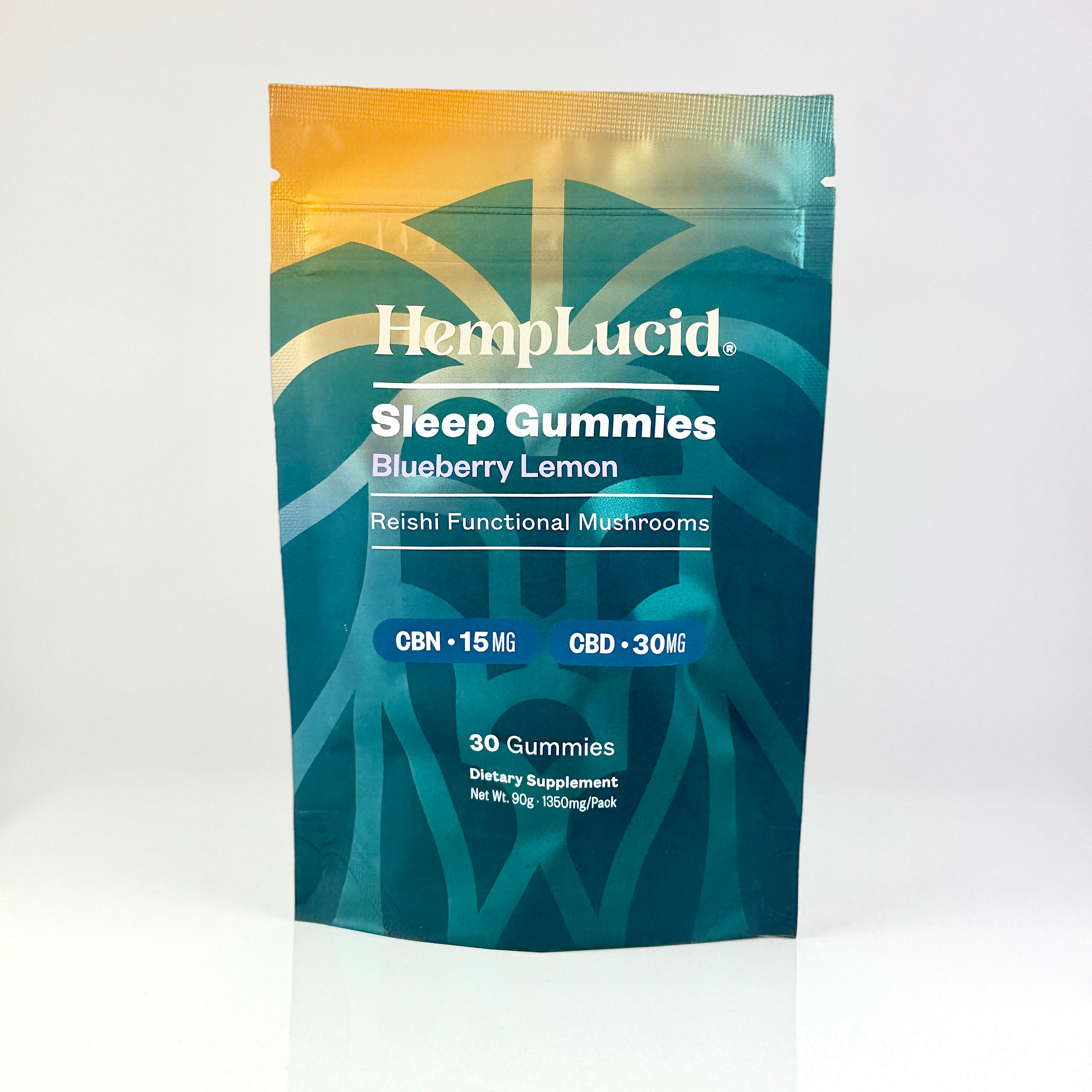 Hemplucid Mushrooms Focus Sleep Stress Gummies 90 cubes